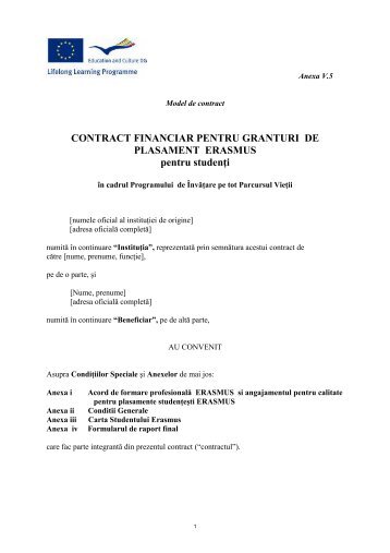 Anexa V.5 Contract de plasament