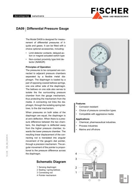 DA09 Differential Pressure Gauge Schematic Diagram - Fischer