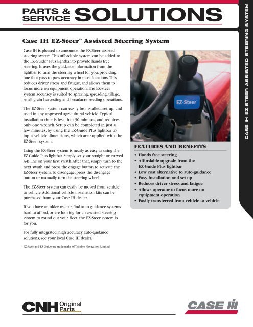 Case IH EZ-Steerâ„¢ Assisted Steering System - Centre Agricole.ca