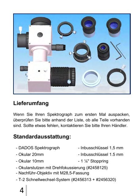 DADOS Spektrograph Gebrauchsanleitung - Baader-Planetarium ...