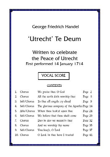 Utrecht Te Deum - Free Sheet Music Downloads