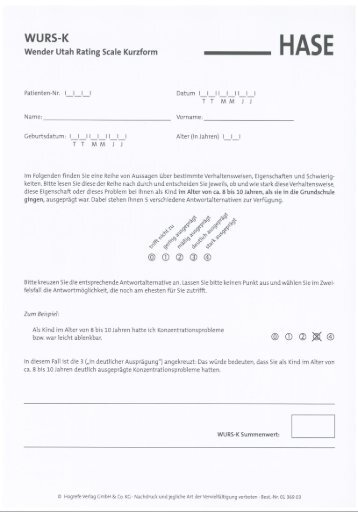 Wender-Utah-Rating-Scale Kurzform (WURS-K) - Zentrales ADHS ...