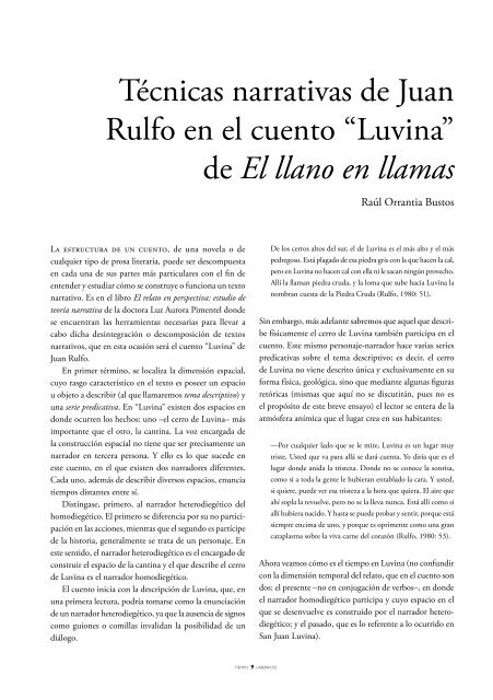 TÃ©cnicas narrativas de Juan Rulfo en el cuento â€œLuvinaâ€ - DifusiÃ³n ...