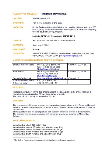 quay Van Moer Stevedoring - Waterwegen en Zeekanaal