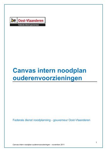 Canvas intern noodplan ouderenvoorzieningen - VVSG