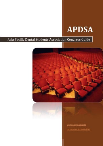 Asia Pacific Dental Students Association Congress Guide - APDSA