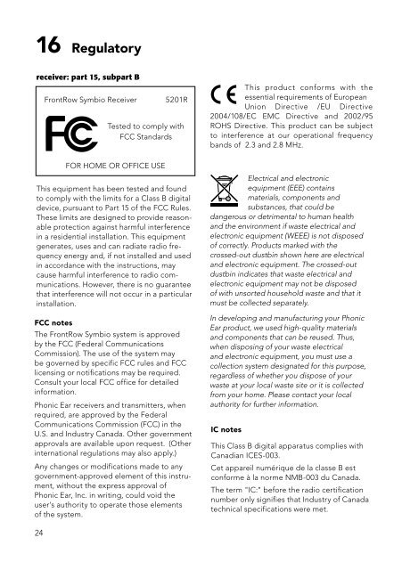 FrontRow Symbio User Guide - Centrum Sound