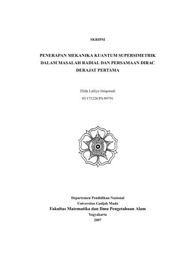 penerapan mekanika kuantum supersimetrik dalam ... - fisik@net