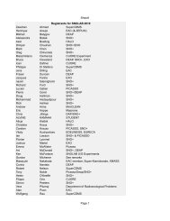 List of Registrants - SNOLAB 2010