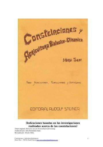 Constelaciones y Agricultura BiodinÃ¡mica (MarÃ­a Thun) - Biodinamica