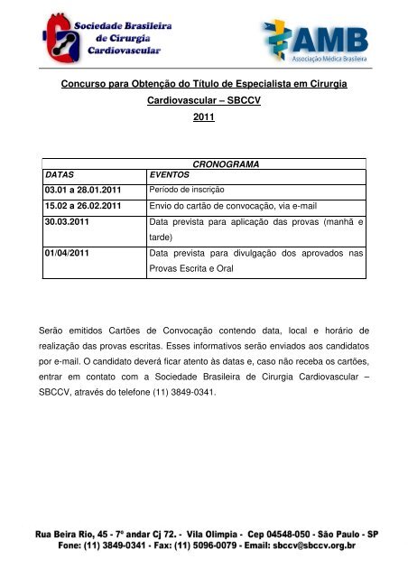 Concurso para Obtenção do Título de Especialista em Cirurgia ...