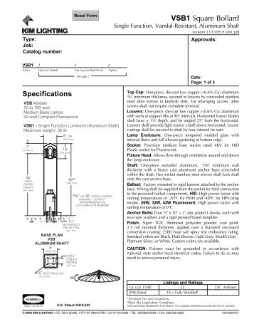 VSB1 Square Bollard - Kim Lighting