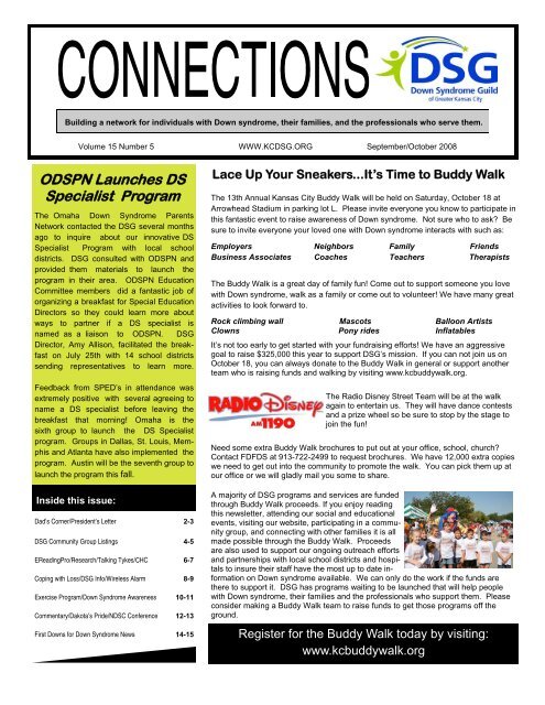 September October 2008 Connections Down Syndrome Guild Of 