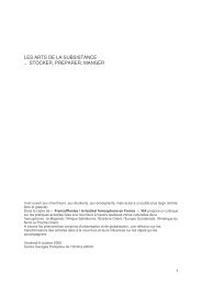 Les arts de la subsistance ... stocker, prÃ©parer, manger - VIA