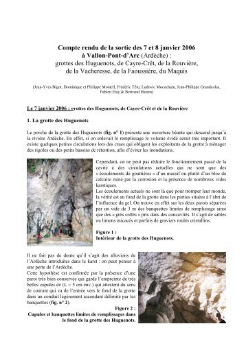 grottes des Huguenots, de Cayre-CrÃªt, de
