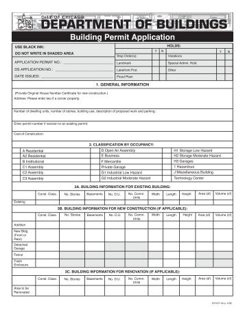 Chicago Building Permit Application