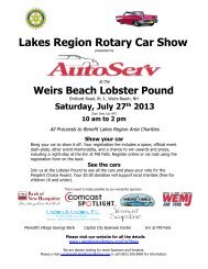 Lakes Region Rotary Car Show - City of Laconia