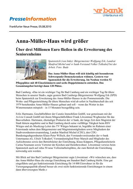 Anna Ma Ller Haus Wird Gra Aÿer Vr Bank Untertaunus Eg