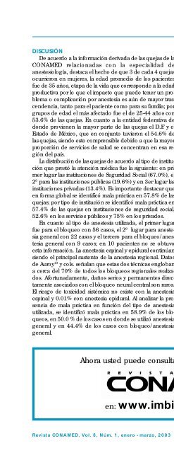 Revista CONAMED, Vol. 8, NÃºm. 1, enero - marzo, 2003 - ComisiÃ³n ...