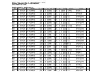 jadwal kuliah - Web Asrama TPB-IPB