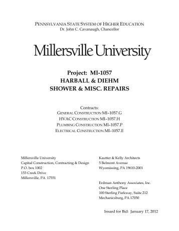 Project: MI-1057 HARBALL & DIEHM SHOWER & MISC. REPAIRS