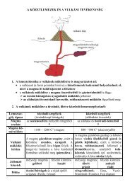 A KÅZETLEMEZEK ÃS A VULKÃNI TEVÃKENYSÃG 1. A ...