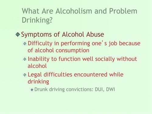 Power Point Slides Alcohol - Meagher Lab