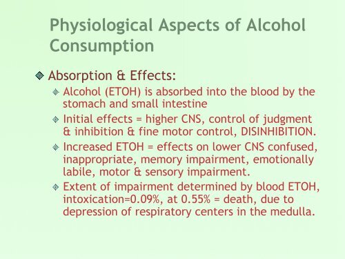 Power Point Slides Alcohol - Meagher Lab