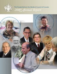 apport annuel 2009 - Medical Council of Canada
