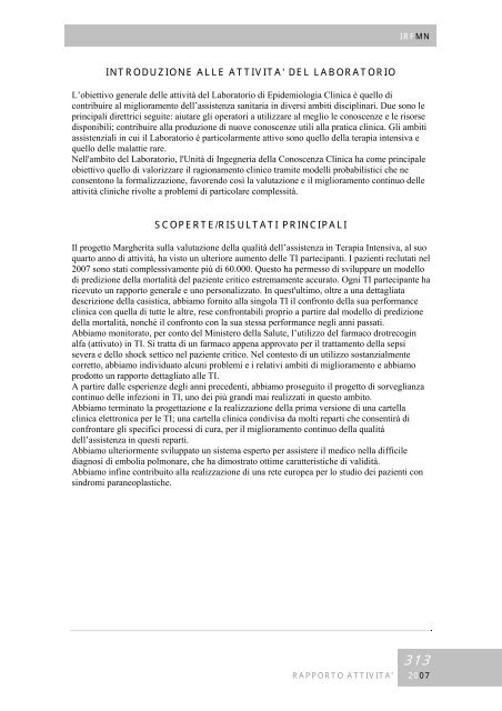 Rapporto annuale 2007 - Istituto di Ricerche Farmacologiche Mario ...