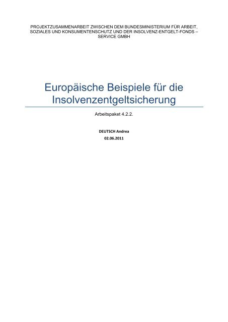 Europäische Beispiele für die Insolvenzentgeltsicherung