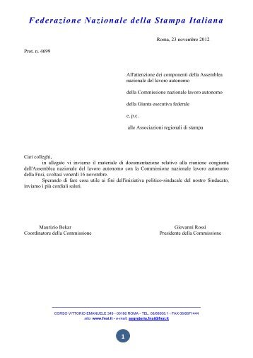 DOCUMENTI DELL'ASSEMBLEA E DELLA COMMISSIONE ... - Fnsi