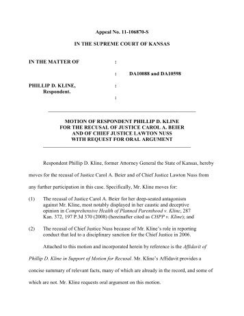 Kline - Recusal Motion.pdf - Jill Stanek