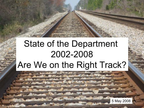 State of Department 2007-2008 and Six Years Review (PDF)