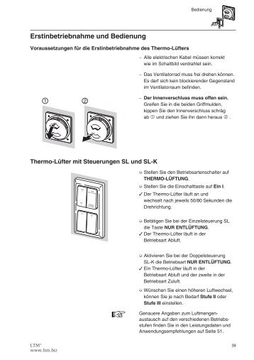 Erstinbetriebnahme und Bedienung - LTM