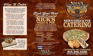 Catering Menu - Nick's Pizza & Pub