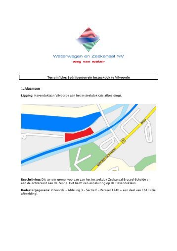 Terreinfiche Insteekdok Vilvoorde - Waterwegen en Zeekanaal