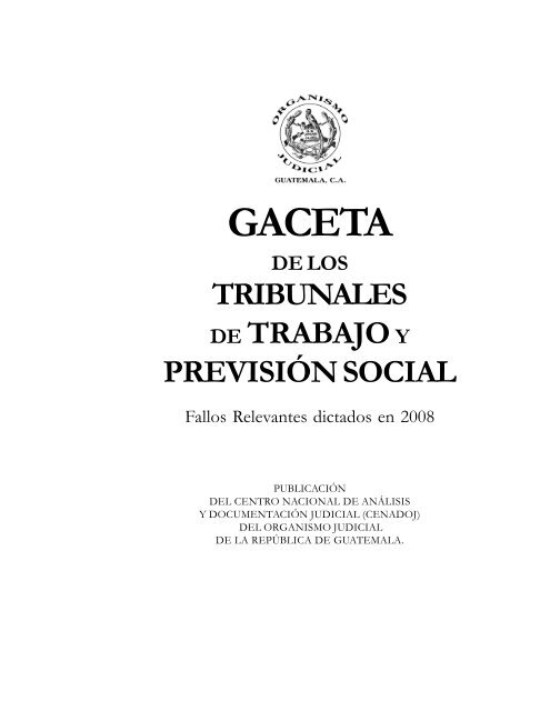 gaceta de los tribunales de trabajo y previsiÃ³n social