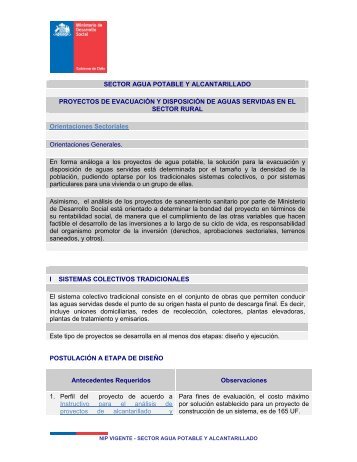 sector agua potable y alcantarillado - Sistema Nacional de Inversiones