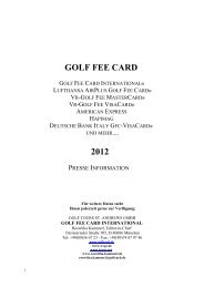GOLF FEE CARD 2012