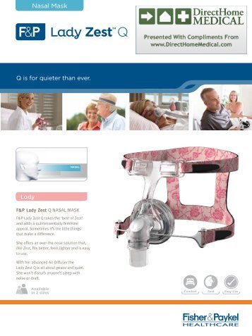 F&P Lady Zest Q Nasal CPAP Mask - Product Brochure (PDF)