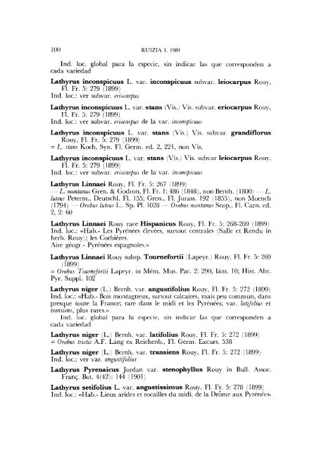 GEORGES ROUY ( 1851 - 1924 ) SU OBRA BOTÃNICA EN ESPAÃA