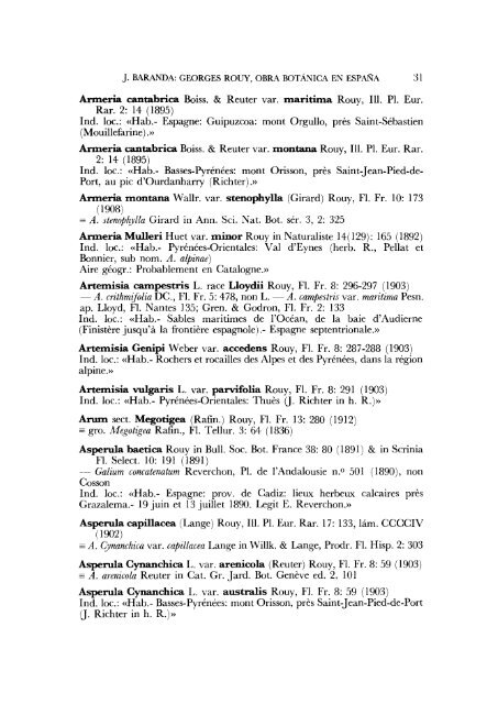 GEORGES ROUY ( 1851 - 1924 ) SU OBRA BOTÃNICA EN ESPAÃA