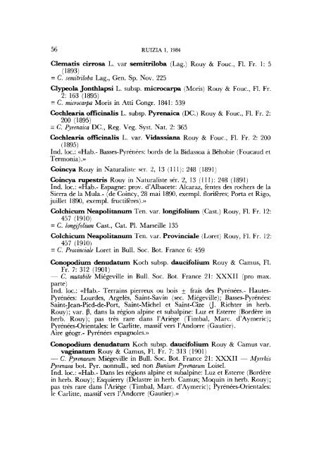 GEORGES ROUY ( 1851 - 1924 ) SU OBRA BOTÃNICA EN ESPAÃA