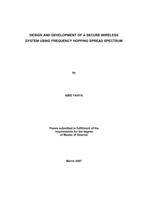design and development of a secure wireless ... - ePrints@USM