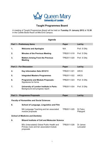 Paper - Academic Registry and Council Secretariat - Queen Mary ...