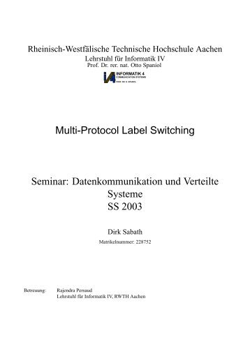 Multi-Protocol Label Switching Seminar ... - Informatik 4