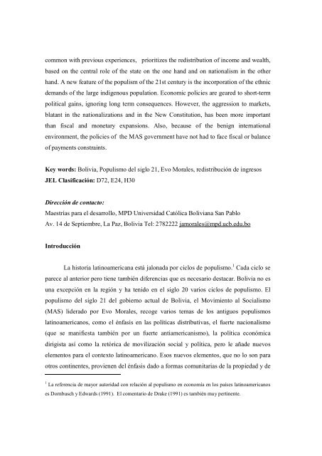 4-La EconomÃ­a PolÃ­tica del Populismo Boliviano del Siglo 21 - iisec