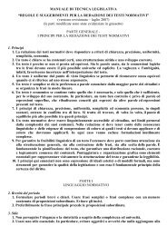 MANUALE DI TECNICA LEGISLATIVA - Parlamenti Regionali
