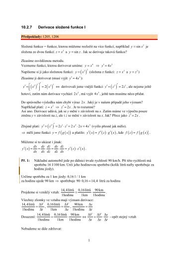 10.2.7 Derivace sloÅ¾enÃ© funkce I - Realisticky cz